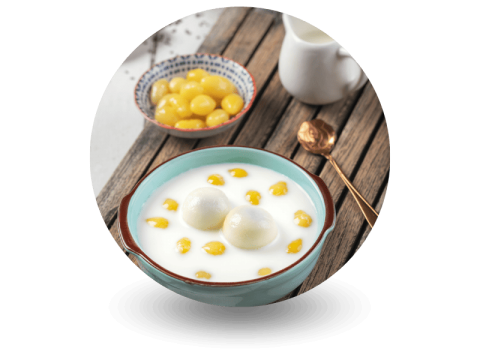 บัวลอย แปะก๊วย นมสด